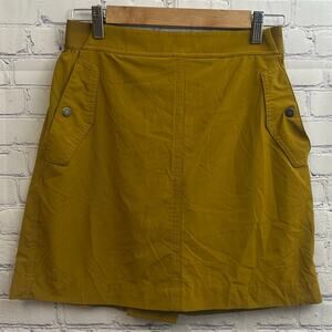 Athleta Mustard Yellow Vienna Cargo Skort Size 6 Pockets Athleisure Lightweight